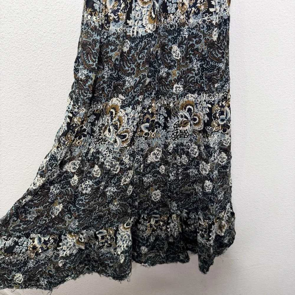 Free People One Women Festival BabyDoll Midi Dress Size M Boho Fairy Tie Straps